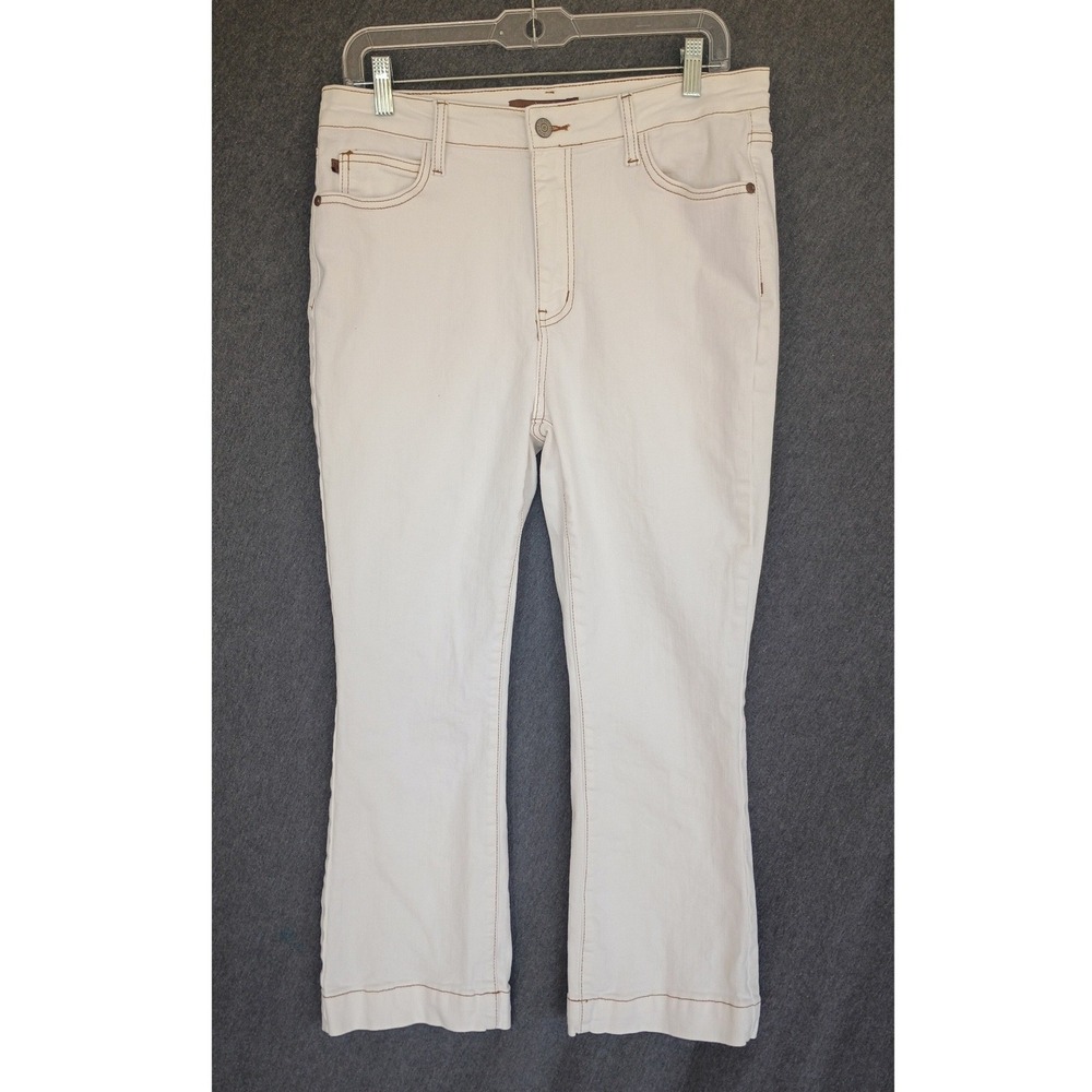 Judy Blue Off White High Rise Cropped Bootcut Jeans Womens 13/31